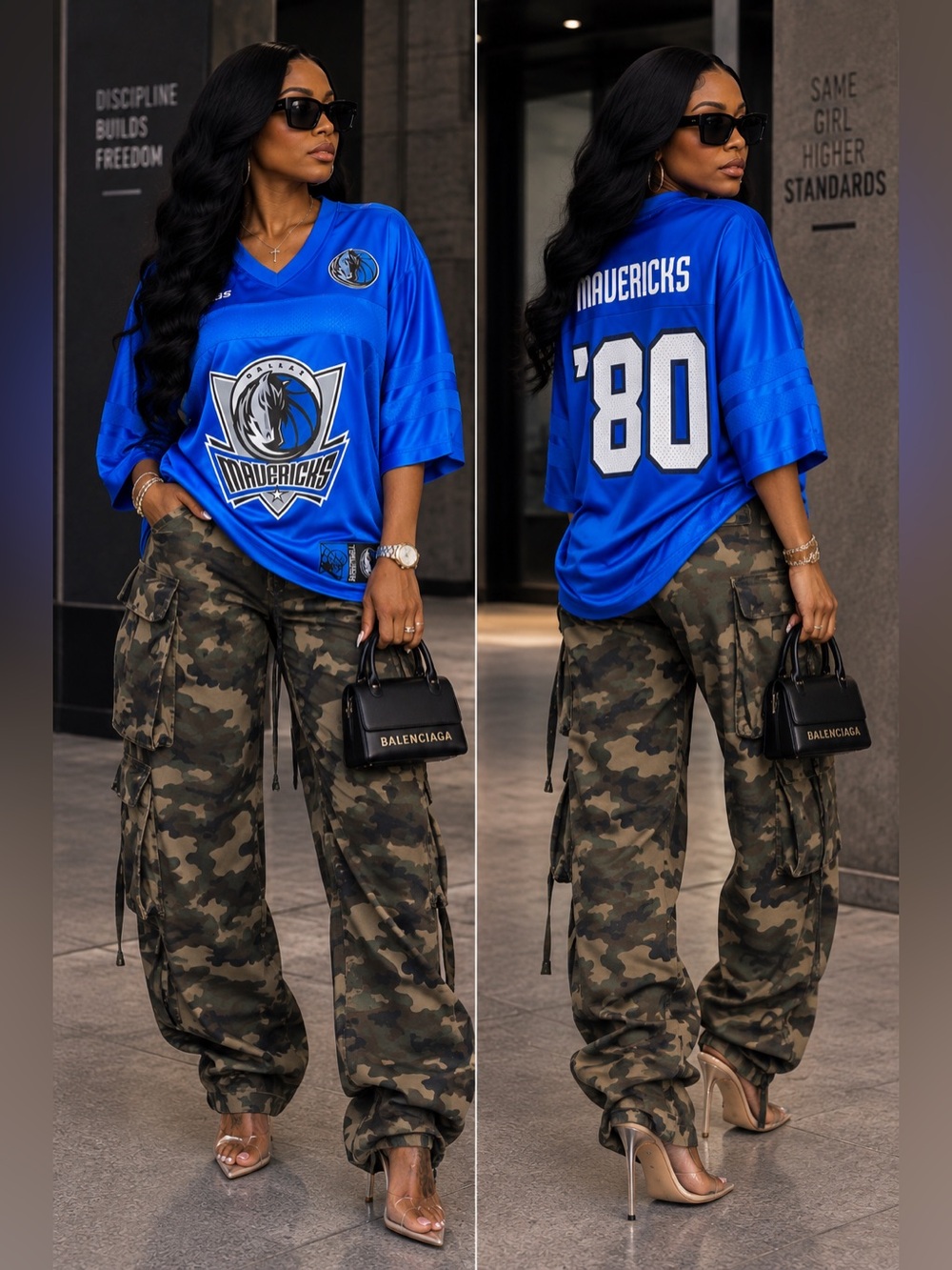 Mavericks Blue Oversized Mesh Tee